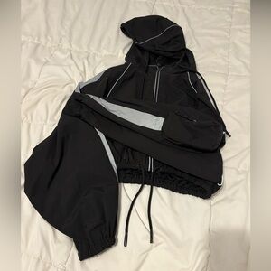 Forever 21 cropped reflective “workout” zip up